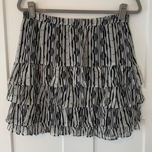Club Monaco 100% Silk Tiered Mini Skirt
